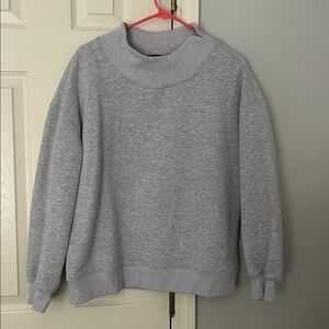 Grey Mock Neck Sweatshirt